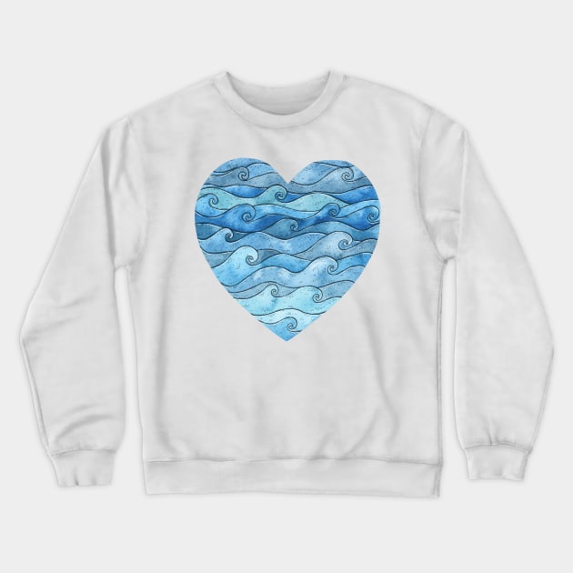 Ocean Heart Crewneck Sweatshirt by Tania Tania